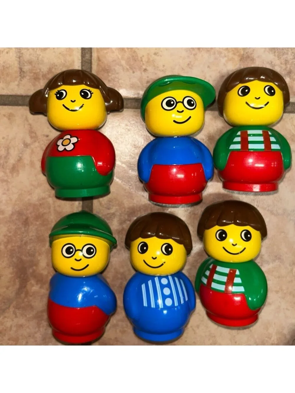 Vintage LEGO DUPLO People Figures Lot of 6 Family Kids Retro Minifigures